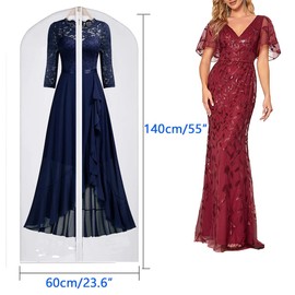 AYSUM 10Pack Dress Bags Clothes Covers Long with Zip 60 x 140cm, Breathable Garment Bags Covers, Dust-proof Moth-Proof Clothes Protector Bags, Hanging Clothes Storage Bag for Wardrobe Storage