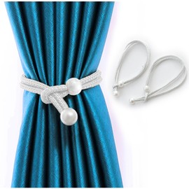 Curtain Holder, Light Tiebacks, White, 4 Pieces Tiebacks for Curtains, for Macrame Decoration & Curtain Boho.