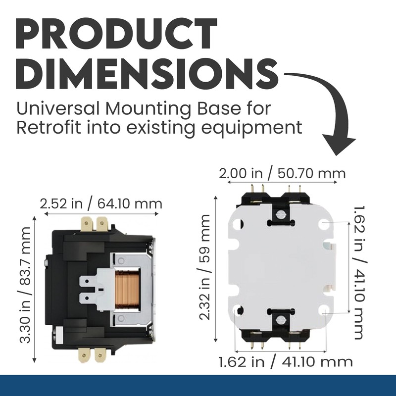 2 Pole Definite Purpose Contactor 24V Coil, 40 Amp Definite