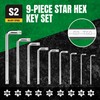 SK 9-Piece Allen Wrench Set, Star Hex Key Set, L-Shaped,