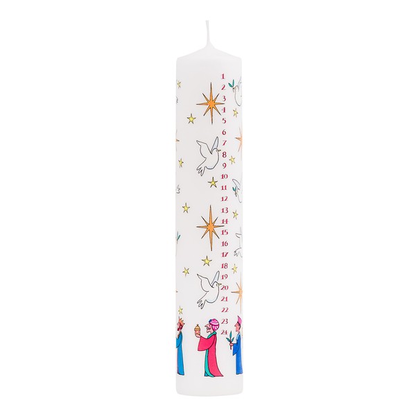 Alison Gardiner Christmas Advent Candle 'Wise Men' Wax Pillar 50 Hours Burn Time