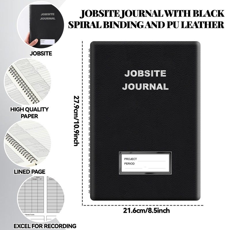 chiazllta Jobsite Journal 7x10 Inch Construction Daily Log Undated Daily