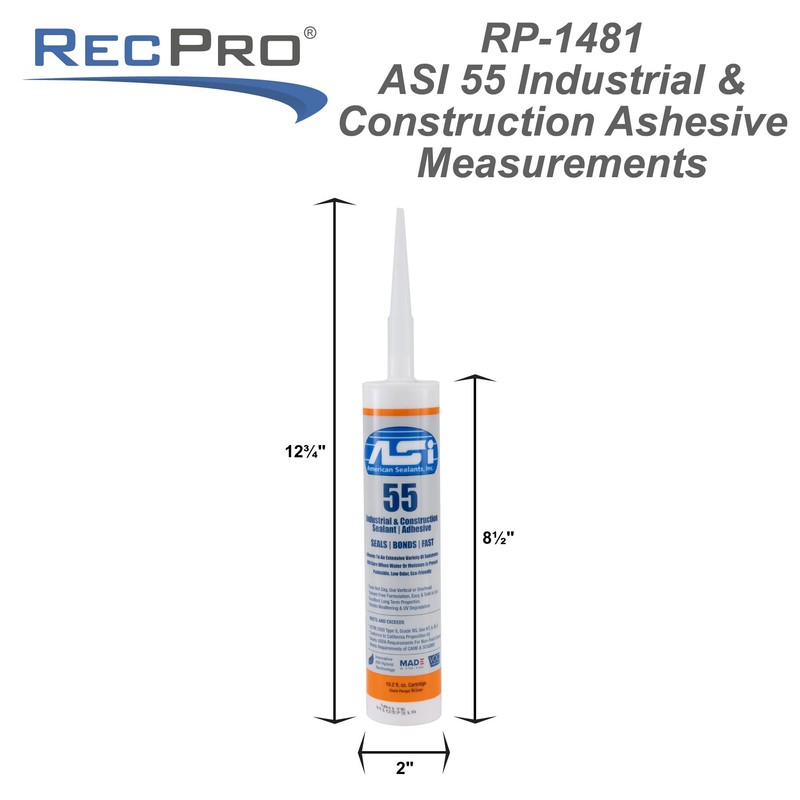 RecPro RV Construction Sealant/Adhesive | 10.2 oz Cartridge | Dries
