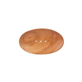 Tranquillo Handmade Neem Wood Oval Soap Dish with Holes for Drainage 14 x 8 x 2 cm