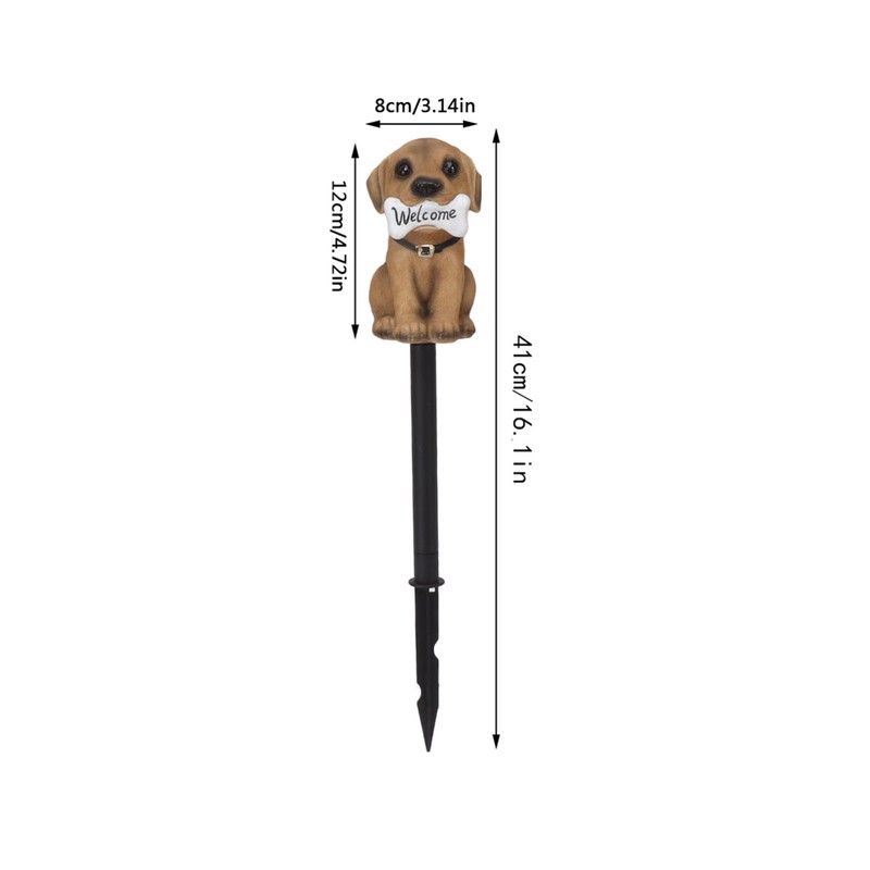 LED Solar Garden Light Puppy Dog Statue Welcome Lamp Solar