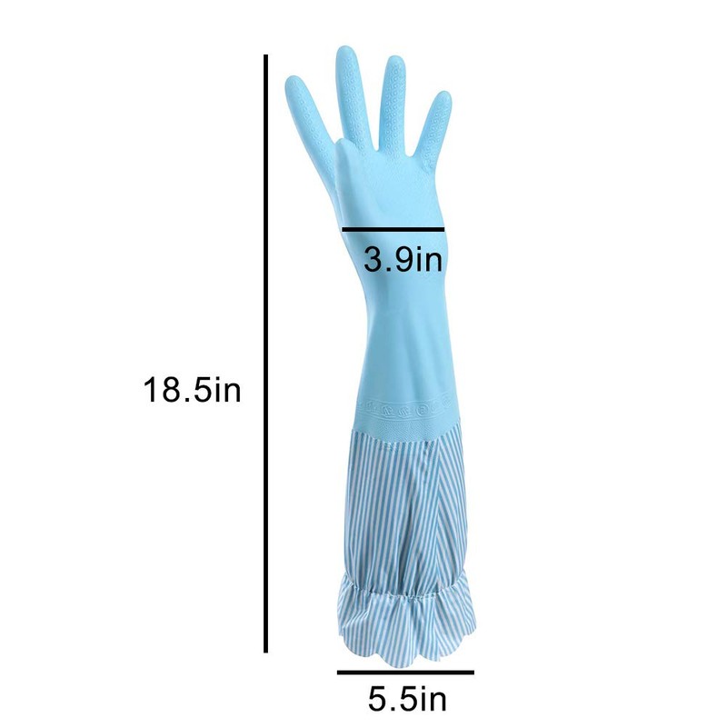 RARITYUS Household Kitchen Cleaning Gloves Waterproof Cotton Lined Dishwashing Non-Slip