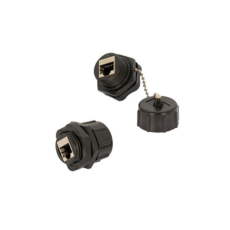 InstallerParts CAT6 RJ45 Shielded Industrial Panel Mount Bulkhead Ethernet Female