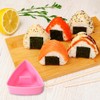 KineticKraft 2 Pieces Triangular Onigiri Mould, Sushi Maker, Pink, Plastic,