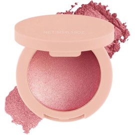 Rubor en Polvo,Polvo de Rubor Rosa para Maquillaje Maquillaje Altamente Pigmentado con Efecto Luminoso, Producto de Belleza de Larga Duración para Todo Tipo de Piel y Contorno Definido