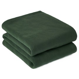 Dreamscene Warm Polar Fleece Throw Over Super Soft Luxury Sofa Bed Garden Blanket, Emerald Forest Green - 120 x 150 cm