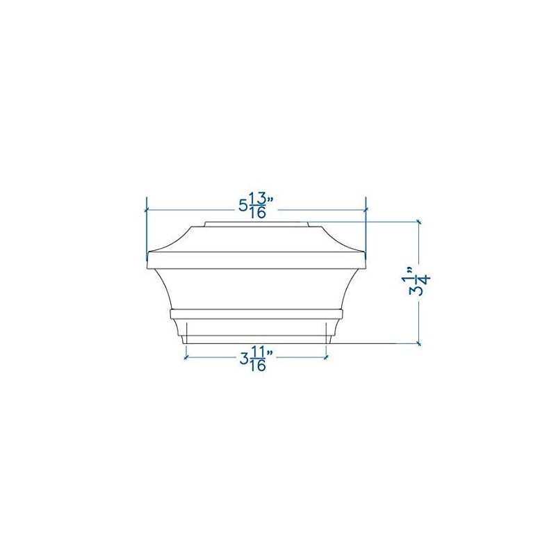 Woodway Solar Post Cap, in Copper, fits 3.5" Post, with