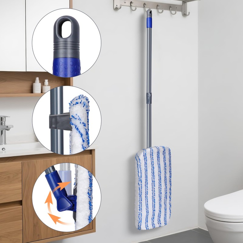 MASTERTOP Microfibre Flat Mop, Extended Wet Dry Large Floor Mop