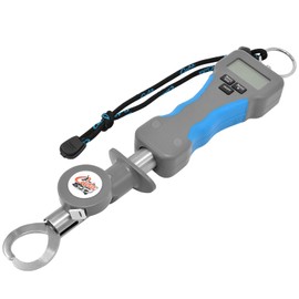 CUDA Digital Grip & Weigh 50Lb | Durable For Saltwater and Freshwater Use Fish Scales with Non-Slip Grip, Integrated Tape Measure & Stainless Steel Jaws | Lanyard Included