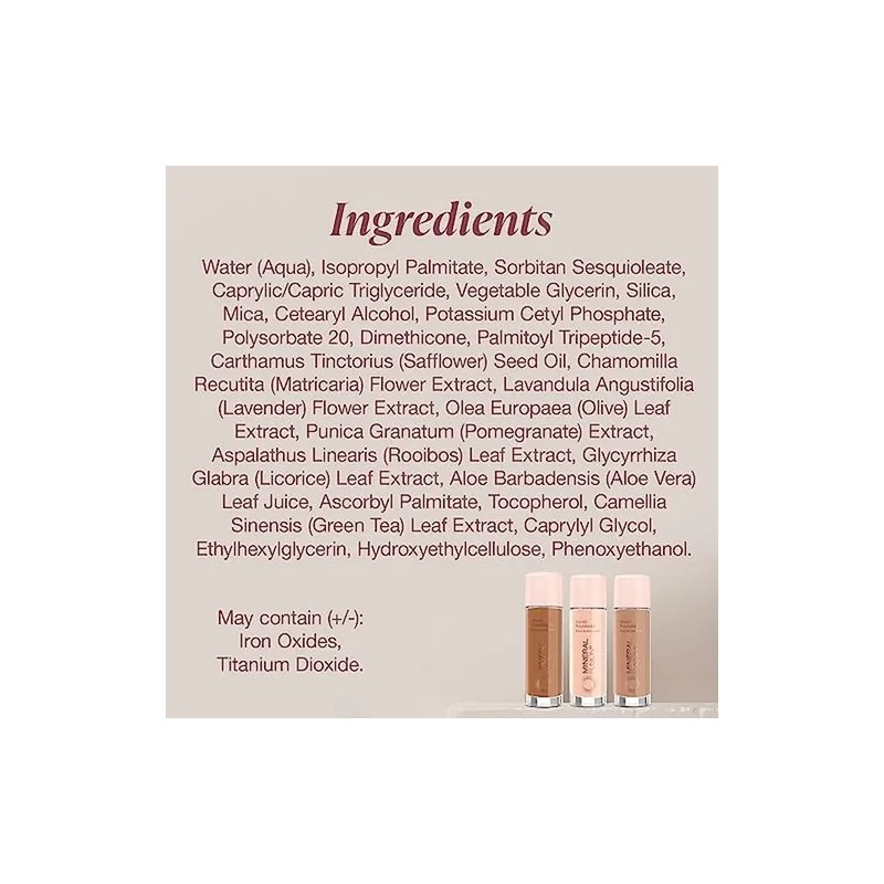Base de Maquillaje Líquida Mineral Fusion con Alta Cobertura y