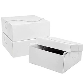 Paper Mart White Hat Boxes, 12 x 12 x 6 Inches, Pack of 50, Large Gift Boxes With Lids for Presents or Christmas Wreaths