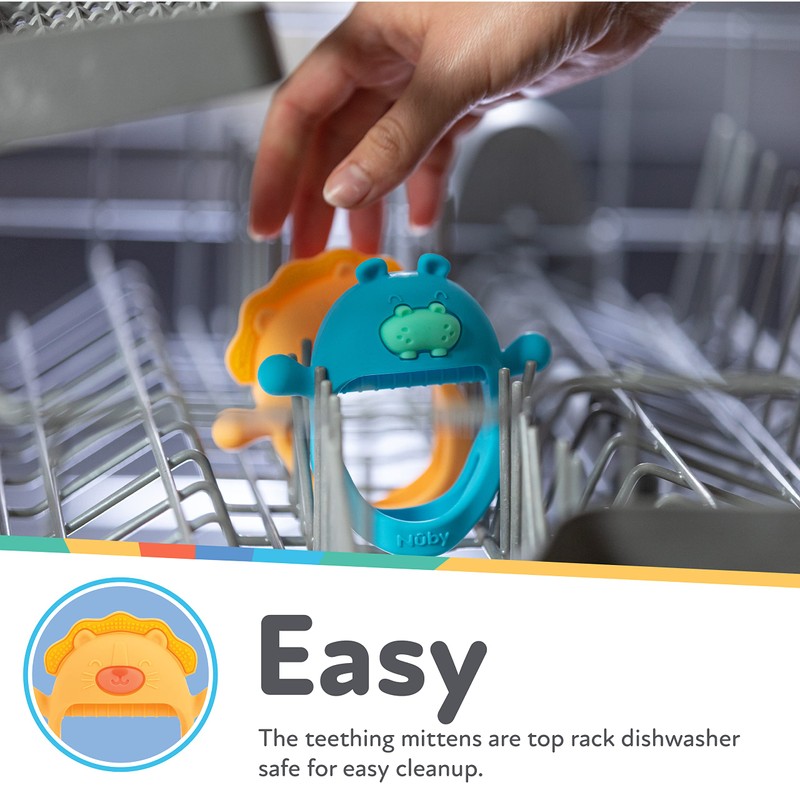 Nuby Silicone Wrist Teething Mitten - Teether Ring - 3+