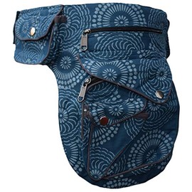 Gheri Cotton Popper Waist Bag Pocket Fanny Pack Travel Pouch Petrol