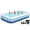 Inflatable Pool with Pump, 130"x72"x22" Large Blow Up Pool Inflatable