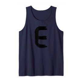 Creative Bold Black Letter E - Design - Alphabet - Marker Tank Top