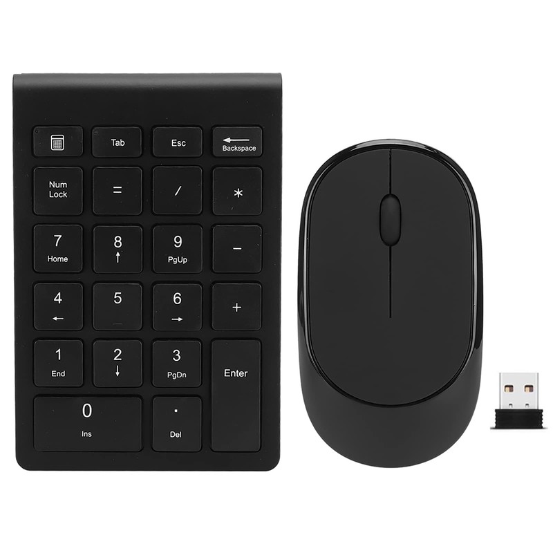 GOWENIC Combo de Teclado y Mouse Inalámbricos, Teclado Numérico Ergonómico