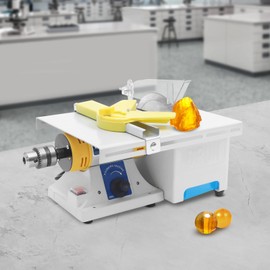 JAYGOVAN Mini Table Saw 350W Lapidary Equipment DIY Jewelry Polishing Bench Buffer Grinding Machine, 800-10000r/min with Flexible Shaft for Home Woodworking Carving