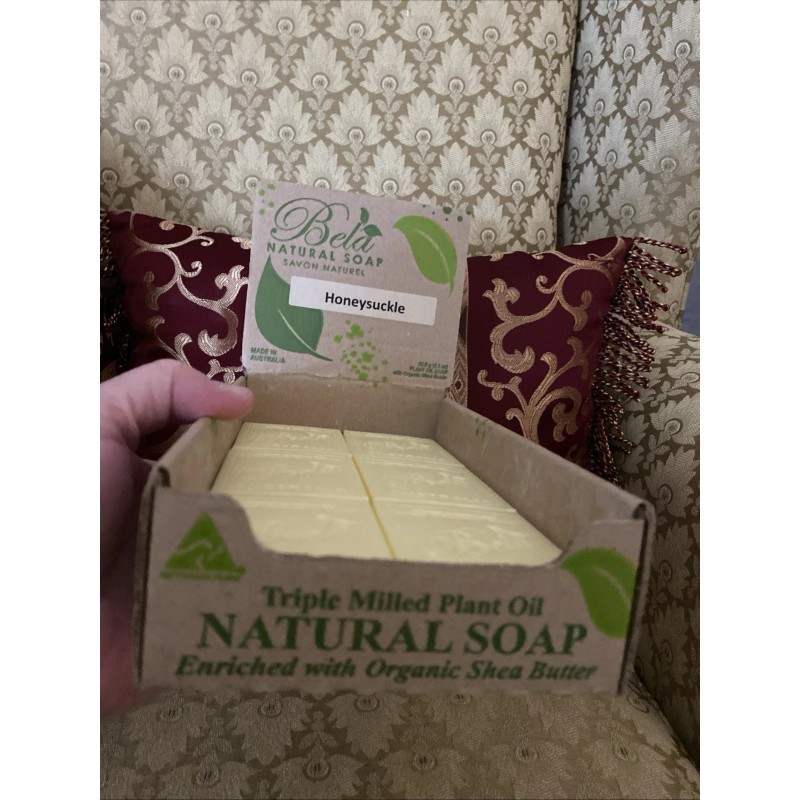 Bela Organic Bar Soap Parfum Honeysuckle Shea Butter Milled Plant-Base