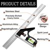 2-Piece Set Square Tool, Incl 11.81inch/300mm Combination Square With Spirit