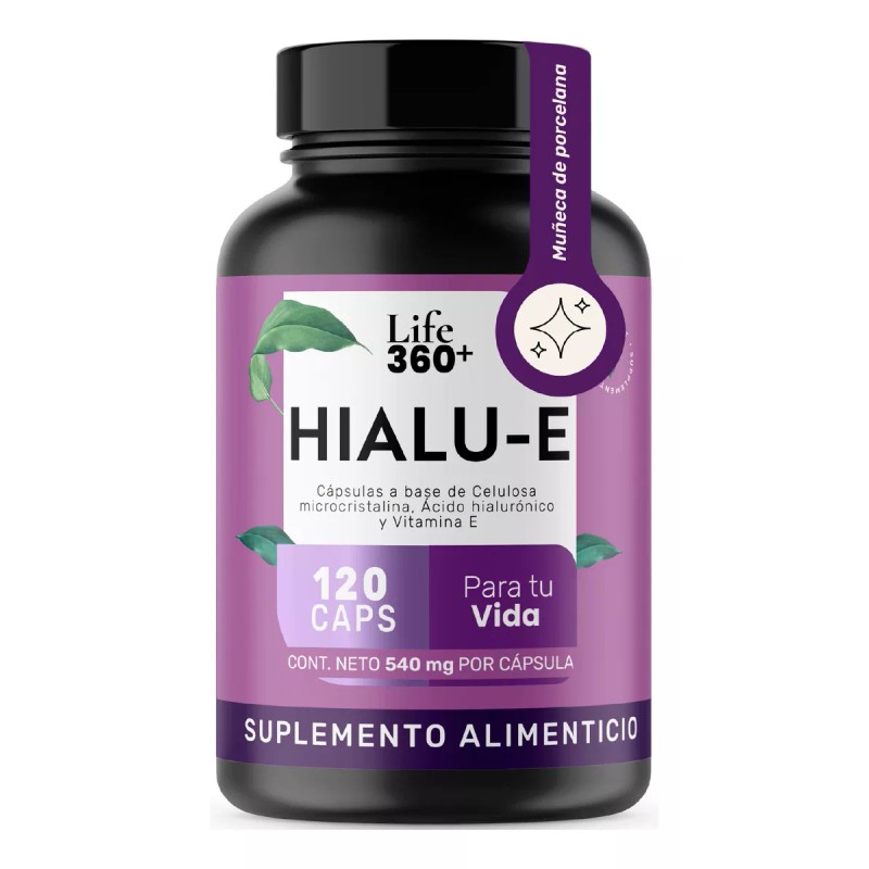 LIFE360+ Life 360+ Hialu-e Ácido Hialurónico Vitamina E 120 Cápsulas