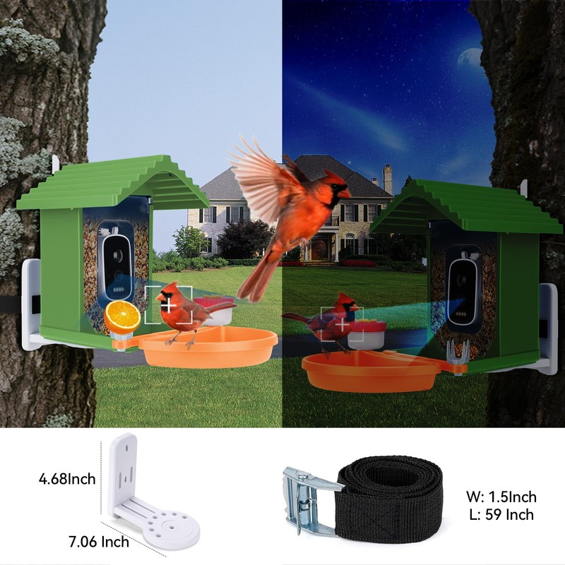 Leapbird Smart Bird Feeder Camera 2.5K HD Live View,Solar Powered,AI
