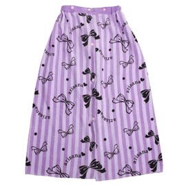 ARISANA Wrap Towel for Kids, Girls, Children, Wrap Towel, Ribbon, Striped Pattern, Lavender, 31.5 inches (80 cm)