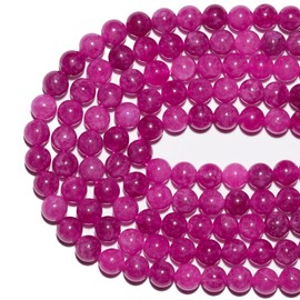 Natural Gemstone Beads 6mm Pink Tourmaline Beads Polished Round Smooth Stone Beads for Bracelets Jewelry Making 15inch Loose Beads