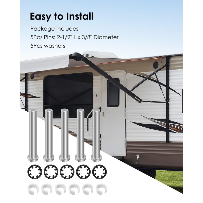 Power Rv Awning Replacement Part Pins and Fasteners Kit Fits