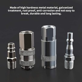 BRIOTA PCL Air Fittings, Air Fitting Convertor Adapter Euro & PCL Air Fitting Conversion Adapters Set 1/4 Inch BSP Male, Air Line Connectors, 1/4 Inch BSP Airline Fittings（2 Pcs）