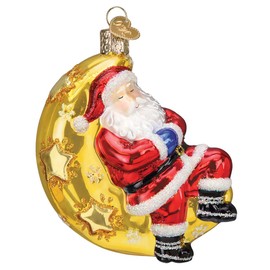 Old World Christmas Moonlight Santa Glass Blown Ornament for Christmas Tree