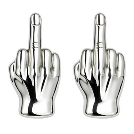 Set mit zwei Pins, Rock-Motiv, 3D, Geschenk für Ehrenfinger, originell, Anstecknadel, Herren, Brosche, Geschenk, Rucksack, Rebel, silberfarben, modisches Accessoire