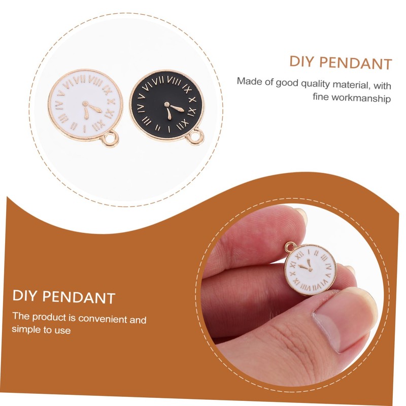 jojofuny 20pcs Clock Design DIY Jewelry Pendants for Crafting Creative