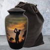 Akanksha Arts Cremation Urn, Burial Urns. Lovely Golfer Golf Design.