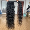 Water Wave Ponytail Extensions Human Hair Magic Paste Curly Wave