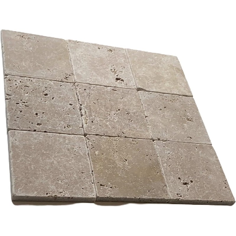 Squarefeet Depot 4x4 Noce Travertine Natural Stone Tile, 1 Piece,