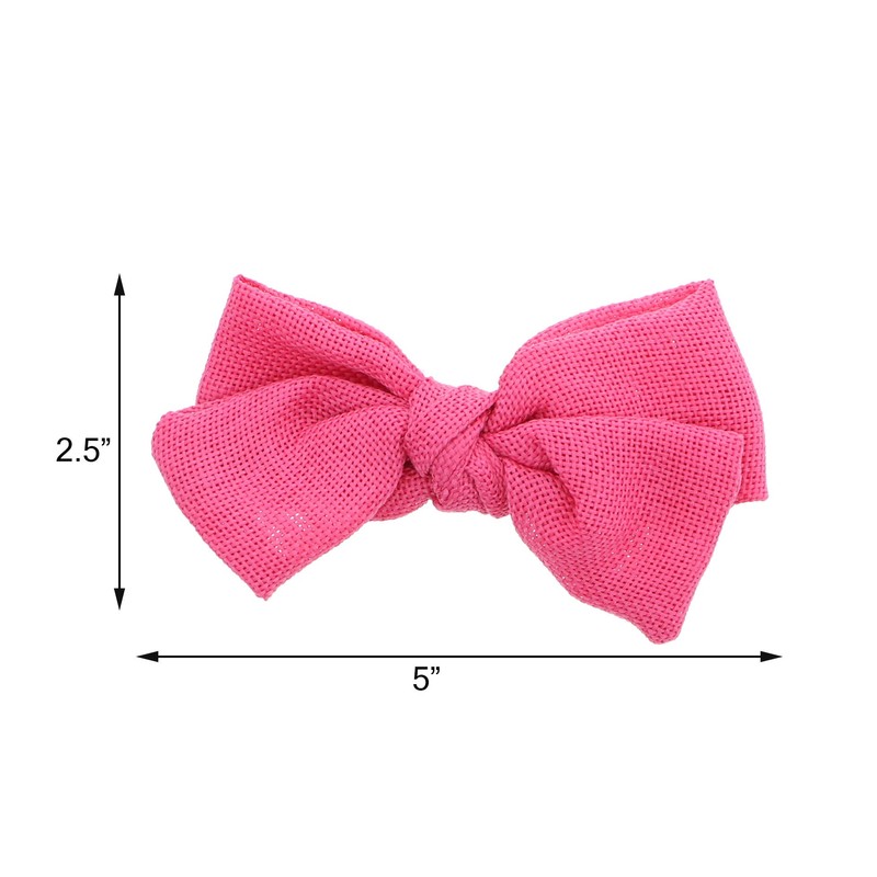 Burlap Bow 5 inch for Women and Girls- Coral