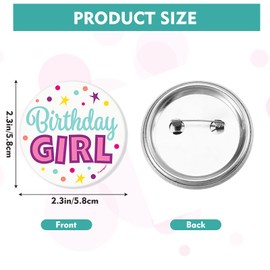 Birthday Girl Pin - 2.3'' Its My Birthday Pin Happy Birthday Button Badge for Women Girls Kids for Party Accessories