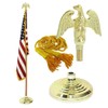 Indoor American Cotton Flag, Flagpole, Base & Tassel (Metal Eagle,