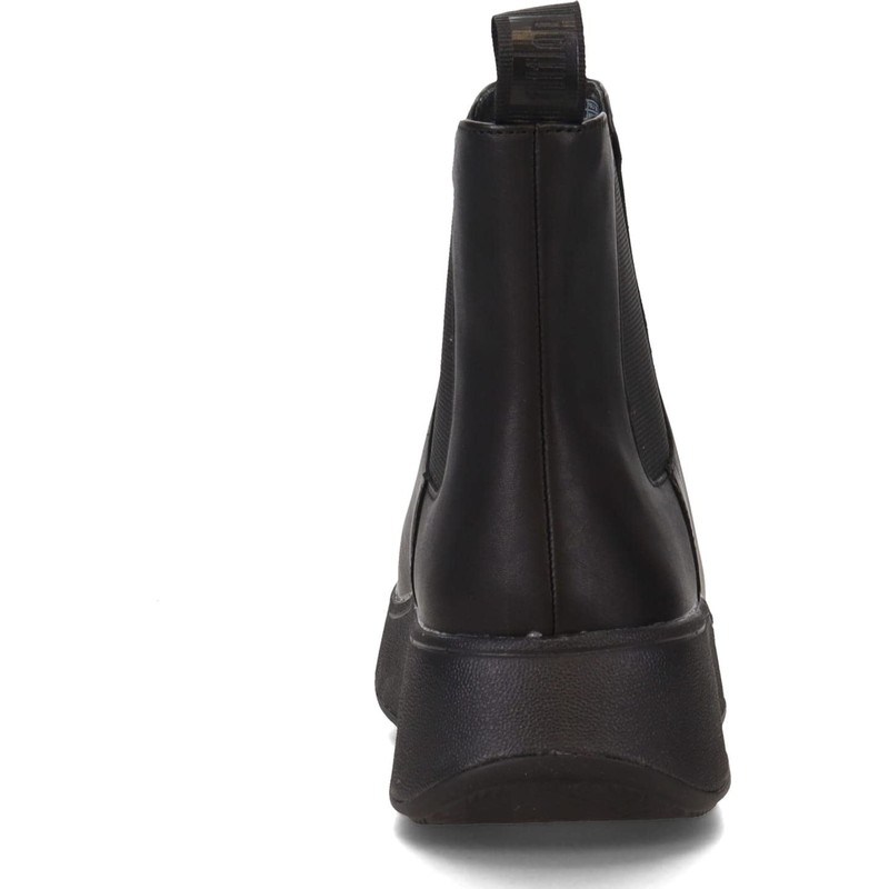 FitFlop Women's F-Mode Leather Flatform Chelsea Boots, Black, 6