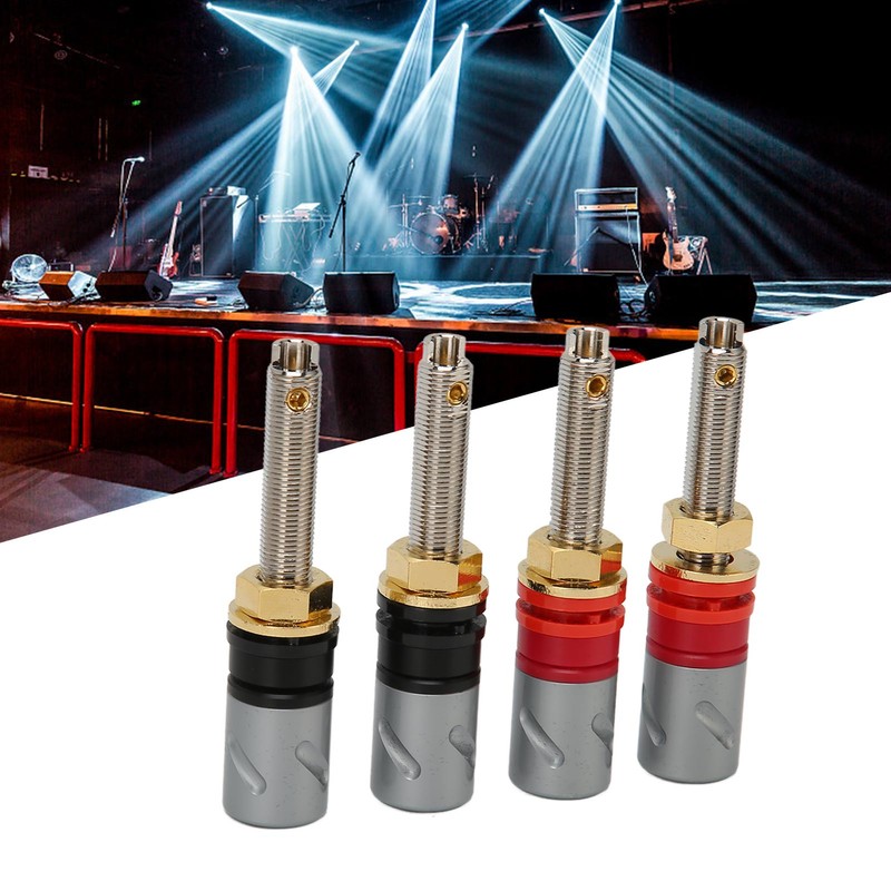 4 Pcs Banana Plug Connector Pure Copper 4mm Rhodium Plating
