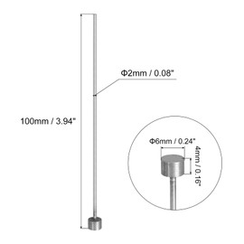 QUARKZMAN Straight Ejector Pins, 2 mm (0.08 Inch) Diameter. 65Mn Steel Round Tip Stamp, 100 mm (3.94 Inches) Long for Mechanical Maintenance, Pack of 20