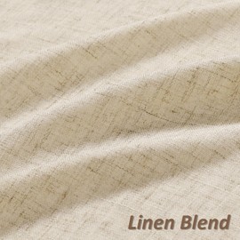 Guken Linen Curtains 84 Inch Length for Living Room Bedroom 2 Panels Set Rod Pocket Light Filtering Semi Sheer Window Curtains 52 Inch Width Boho Farmhouse Linen Drapes Flax Beige Linen, W52xL84
