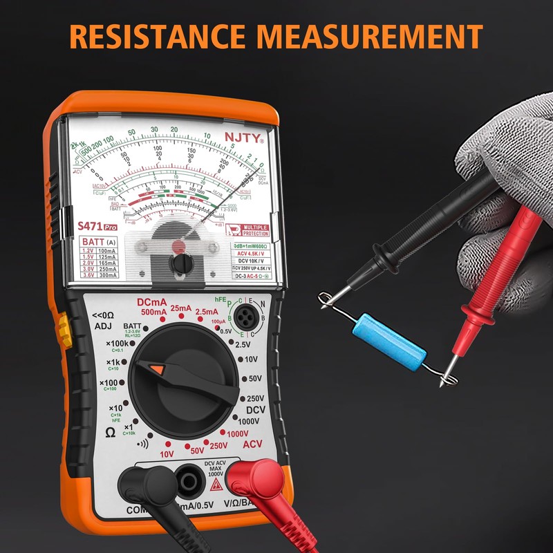 NJTY S471 Analog Multimeter – Needle Meter for DC/AC Voltage,