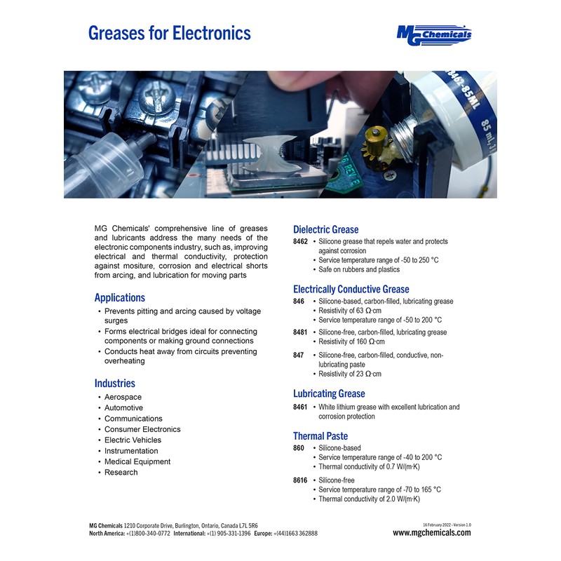MG Chemicals 8463A-3ML Silver Conductive Grease, Maximum Thermal Conductivity, 5.5