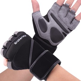 Grebarley Fitness Gloves, Training Gloves for Men and Women - Fitness Gloves for Strength Training, Bodybuilding, Weight Sports & Crossfit Training (Long-Actualized, S)