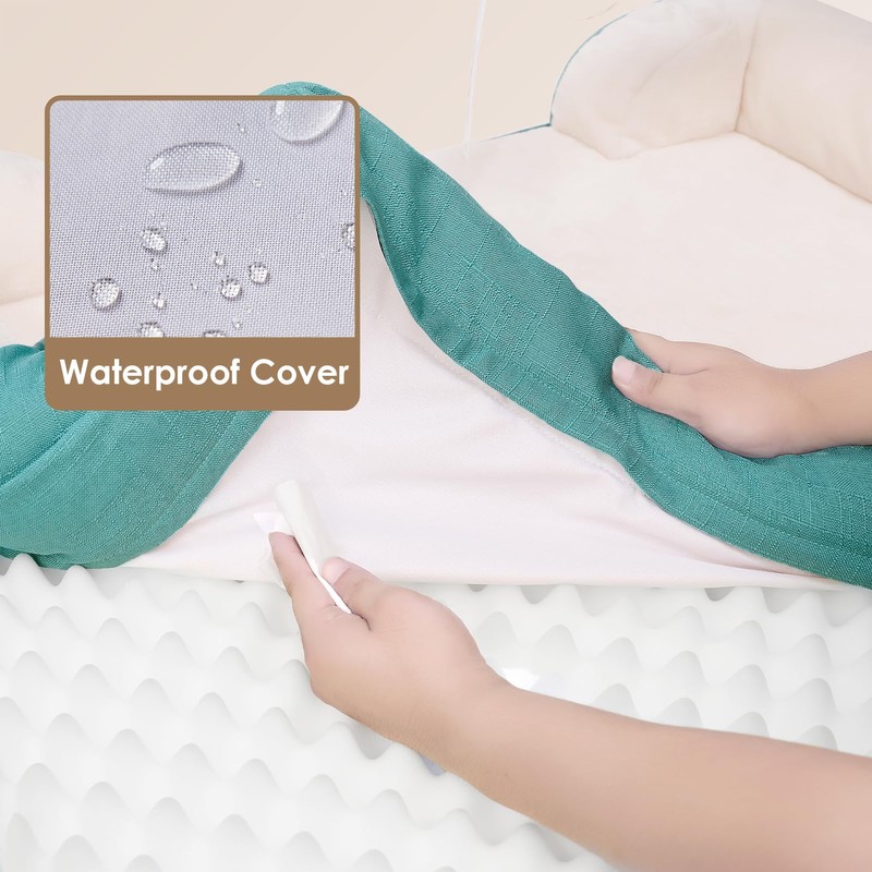 EHEYCIGA EHEYCIGA Orthopedic Dog Bed, Waterproof Memory Foam, Turquoise Blue,